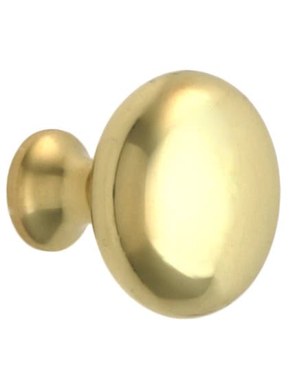 Providence Cabinet Knob - 1 1/4 inch Diameter in Polished Brass.